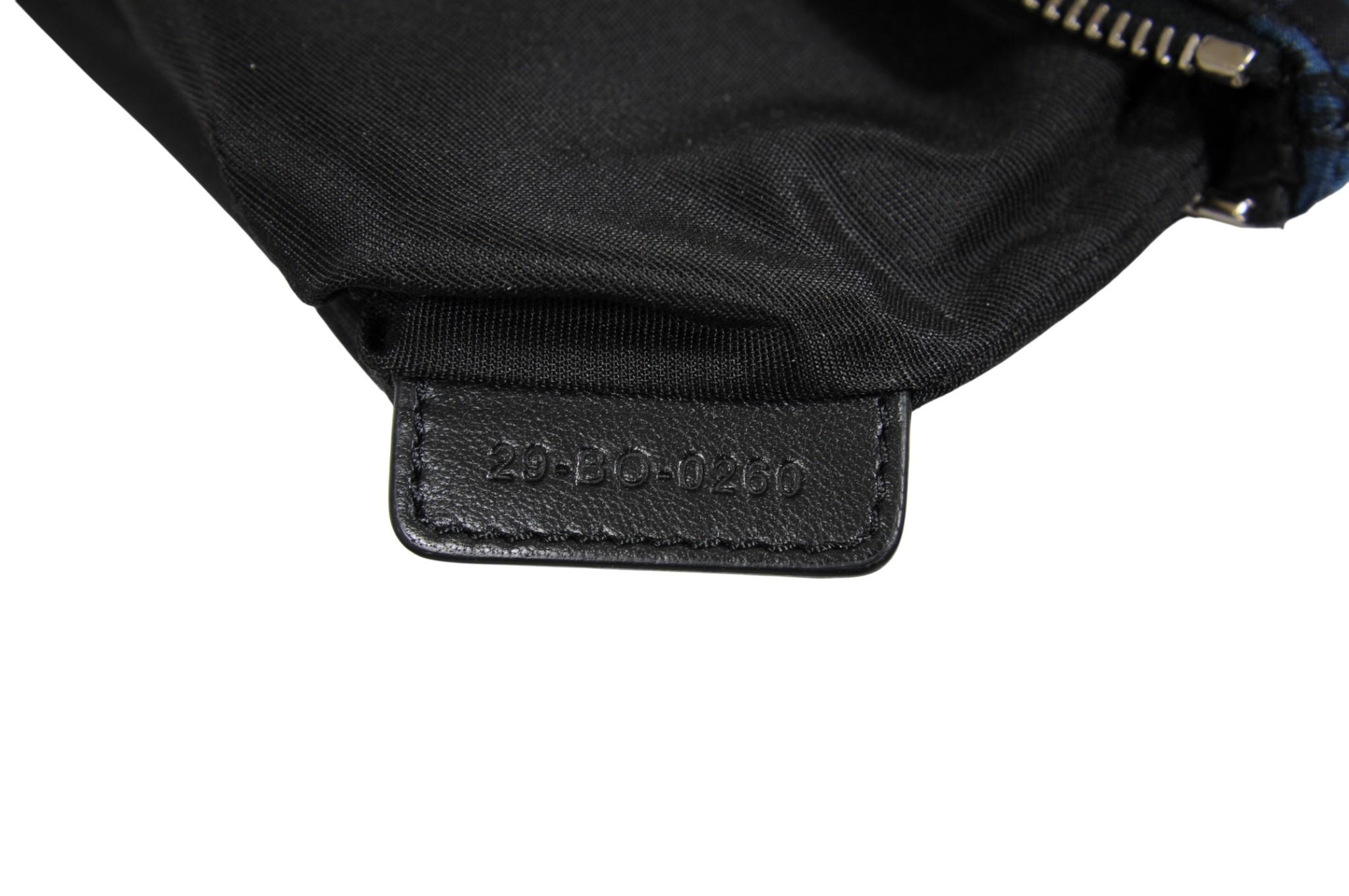 Dior Oblique Logo Pouch Blau Schwarz Nylon Travel Zip Folder File Wallet Holder im Angebot 7