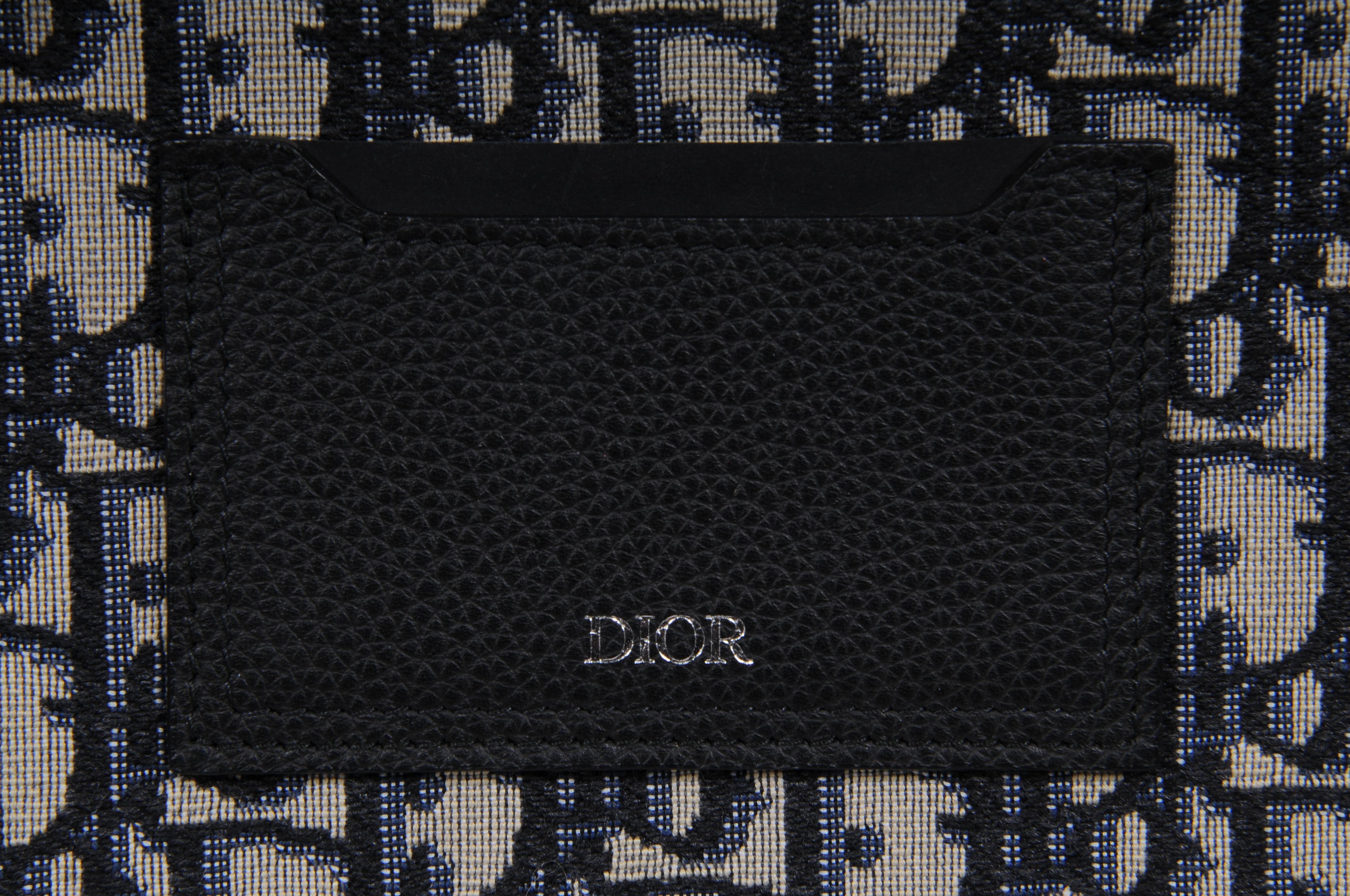 Dior Logo Obliquo Marsupio da polso Cartella da viaggio File Nero Blu Ipad Documento in vendita 2