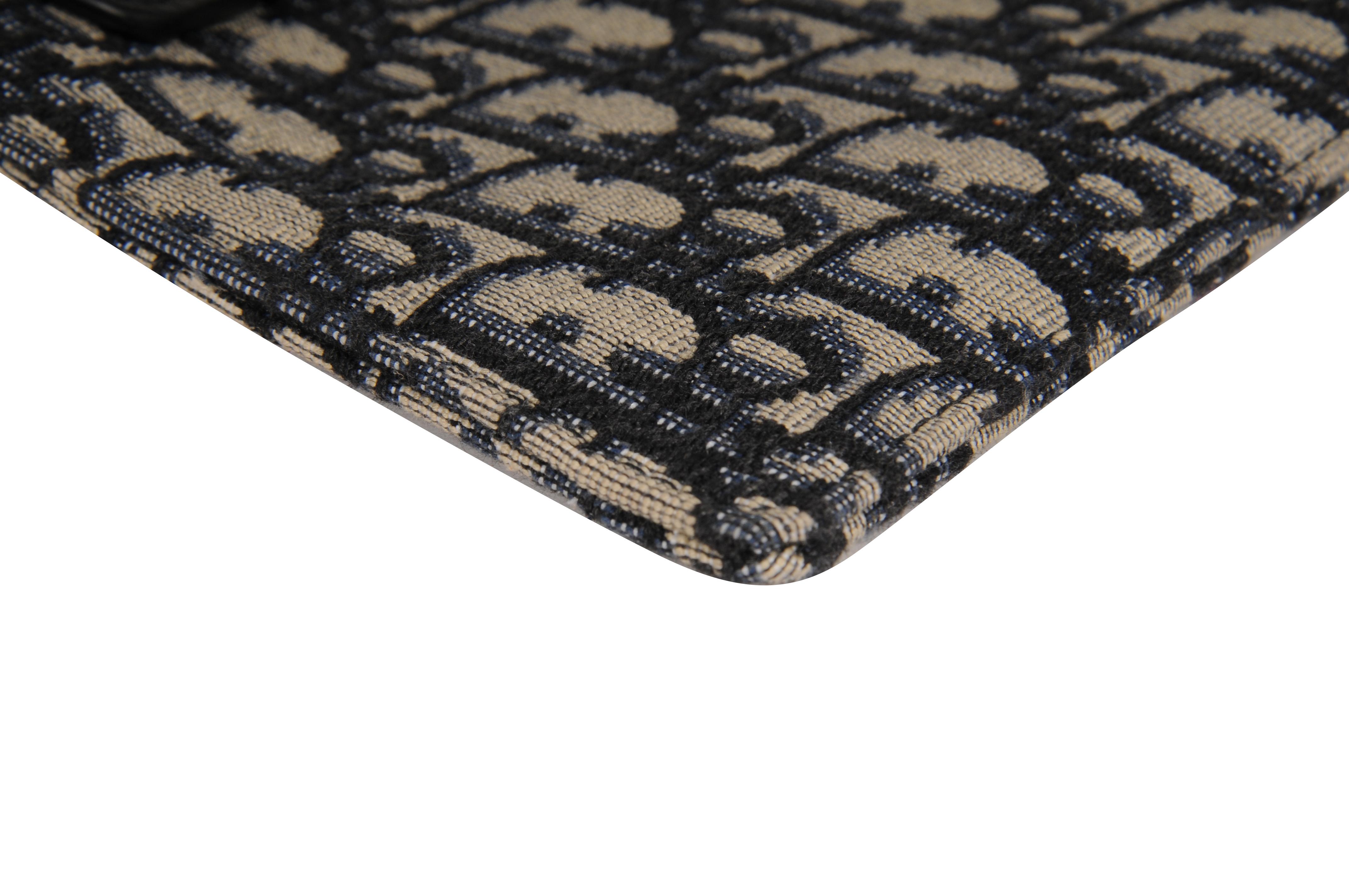 Dior Logo Obliquo Marsupio da polso Cartella da viaggio File Nero Blu Ipad Documento in vendita 4