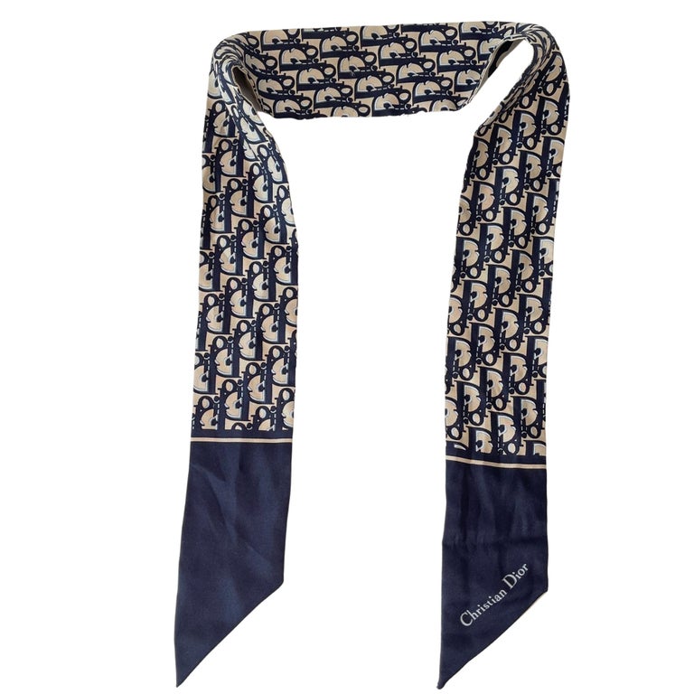 Mitzah dior oblique silk neckerchief Dior Blue in Silk - 31477550