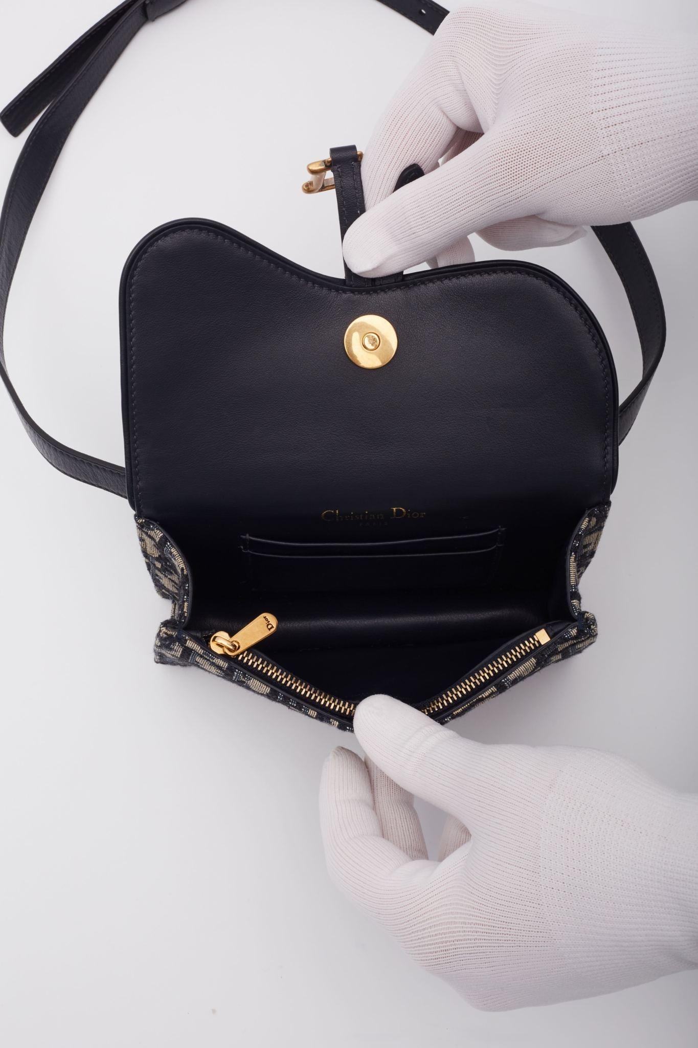 Dior Oblique Monogram Navy Blue Saddle Belt Bag 2