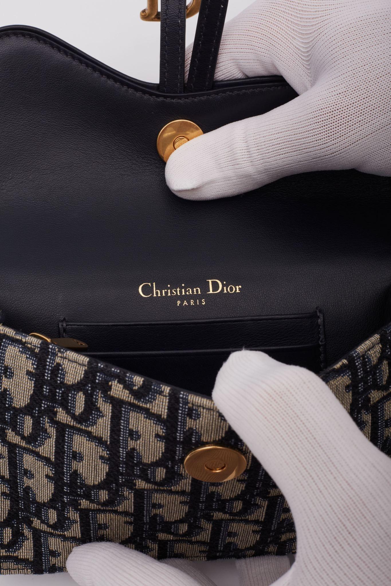 Dior Oblique Monogram Navy Blue Saddle Belt Bag 3