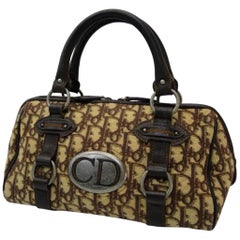 Dior Oblique Monogram Trotter Signature Boston 866785 Brown Nylon Satchel