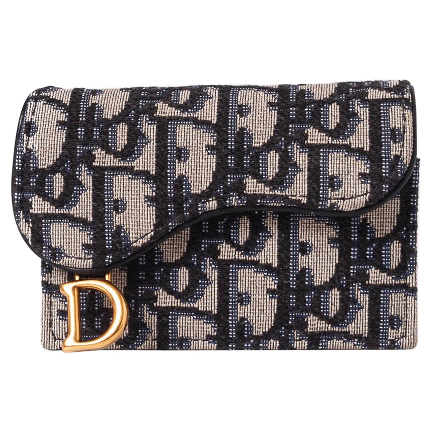 DIOR SADDLE FLAP CARD HOLDER Blue Dior Oblique Jacquard Hàng hiệu 11 HVip #28 DIOR SADDLE FLAP CARD HOLDER Blue Dior Oblique Jacquard Hàng hiệu 11 HVip