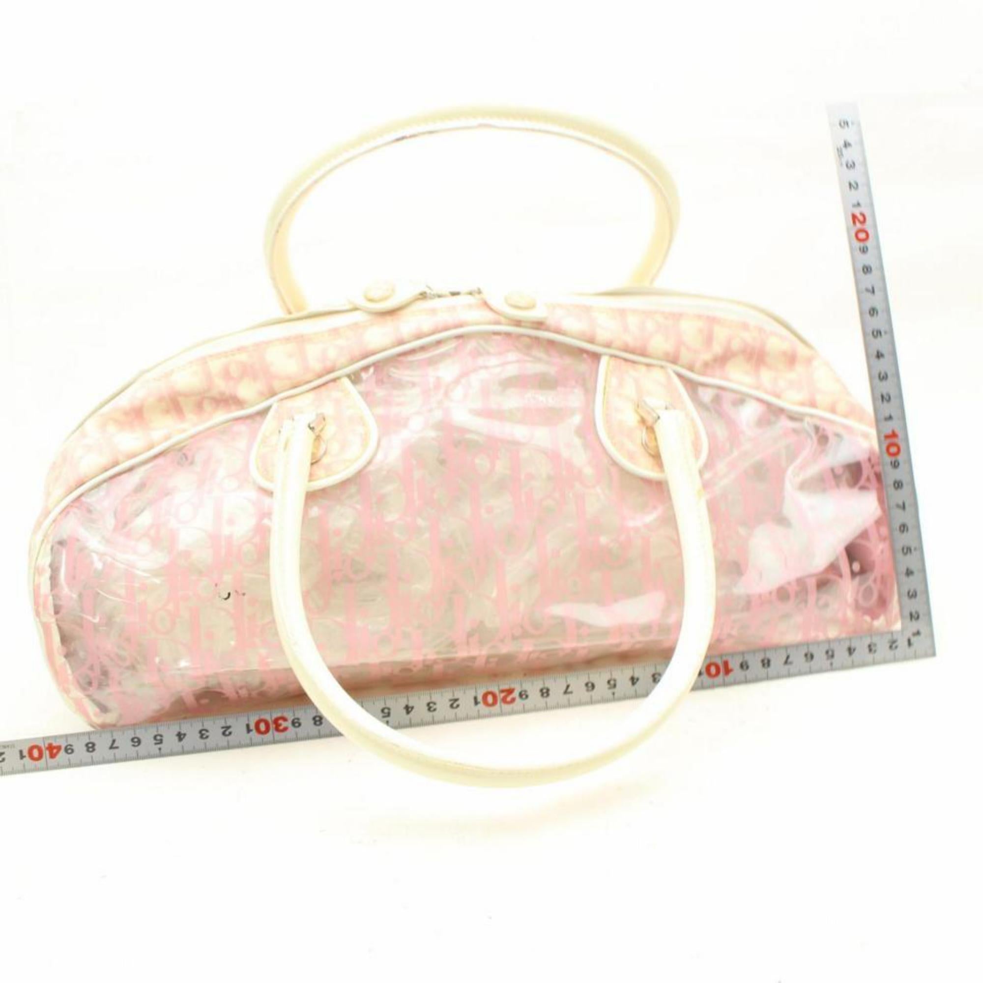 Women's Dior Oblique Signature Trotter Boston 868417 Pink Polyurethane Shoulder Bag For Sale