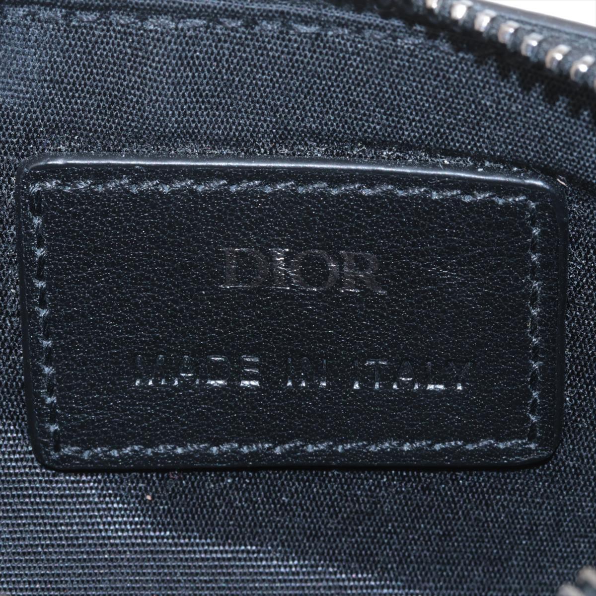 Dior Oblique Zipped Card Holder Black x Navy For Sale 1