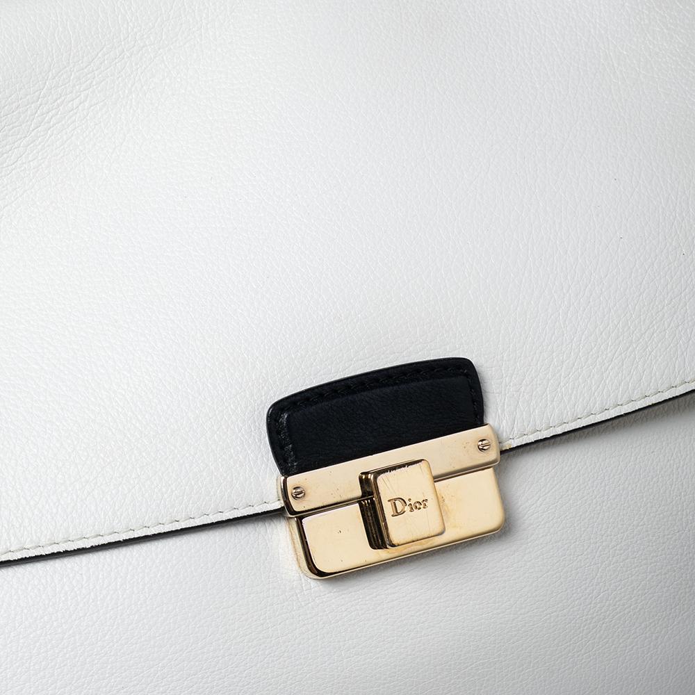 Dior Off White/Black Leather Large Diorling Shoulder Bag 5