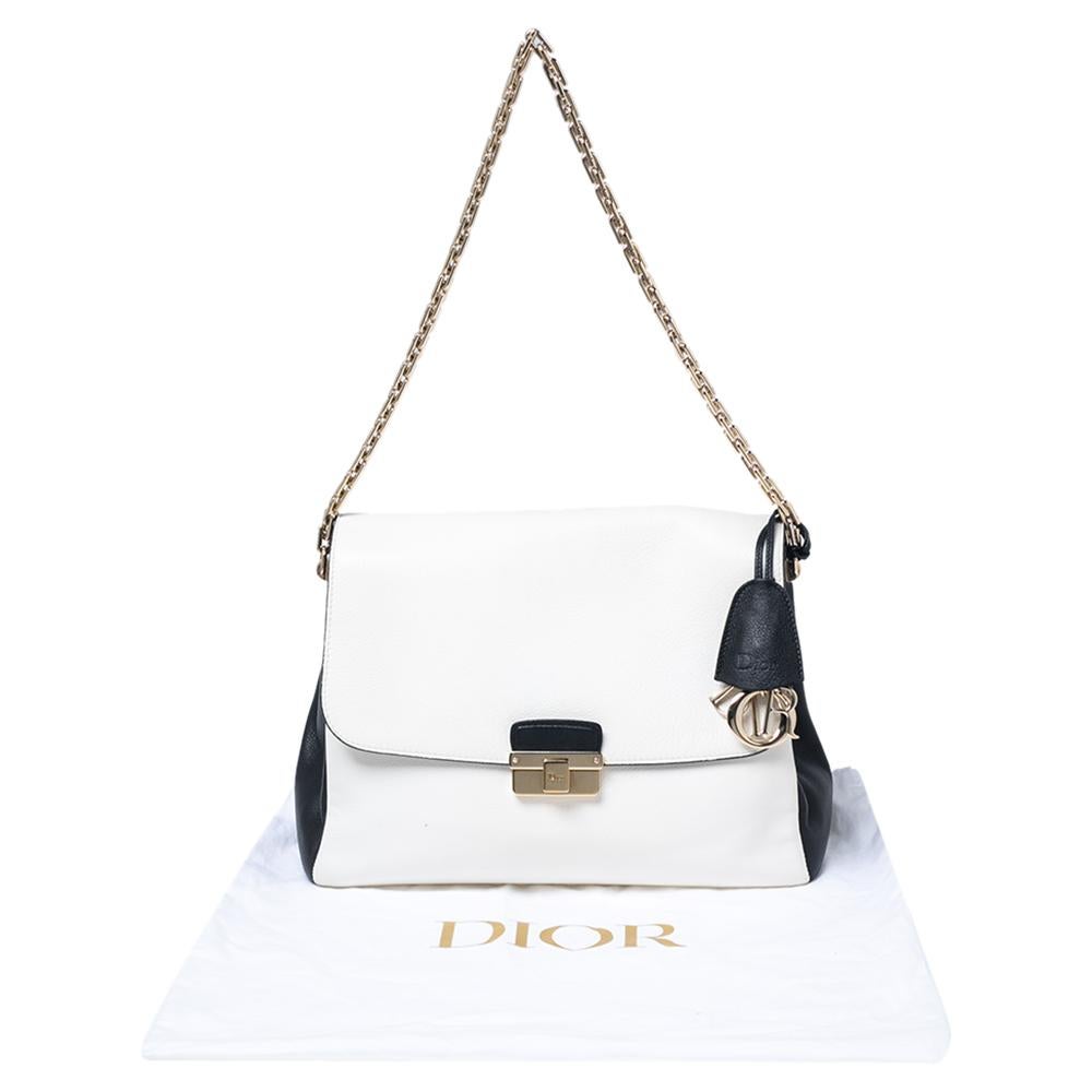 Dior Off White/Black Leather Large Diorling Shoulder Bag 9