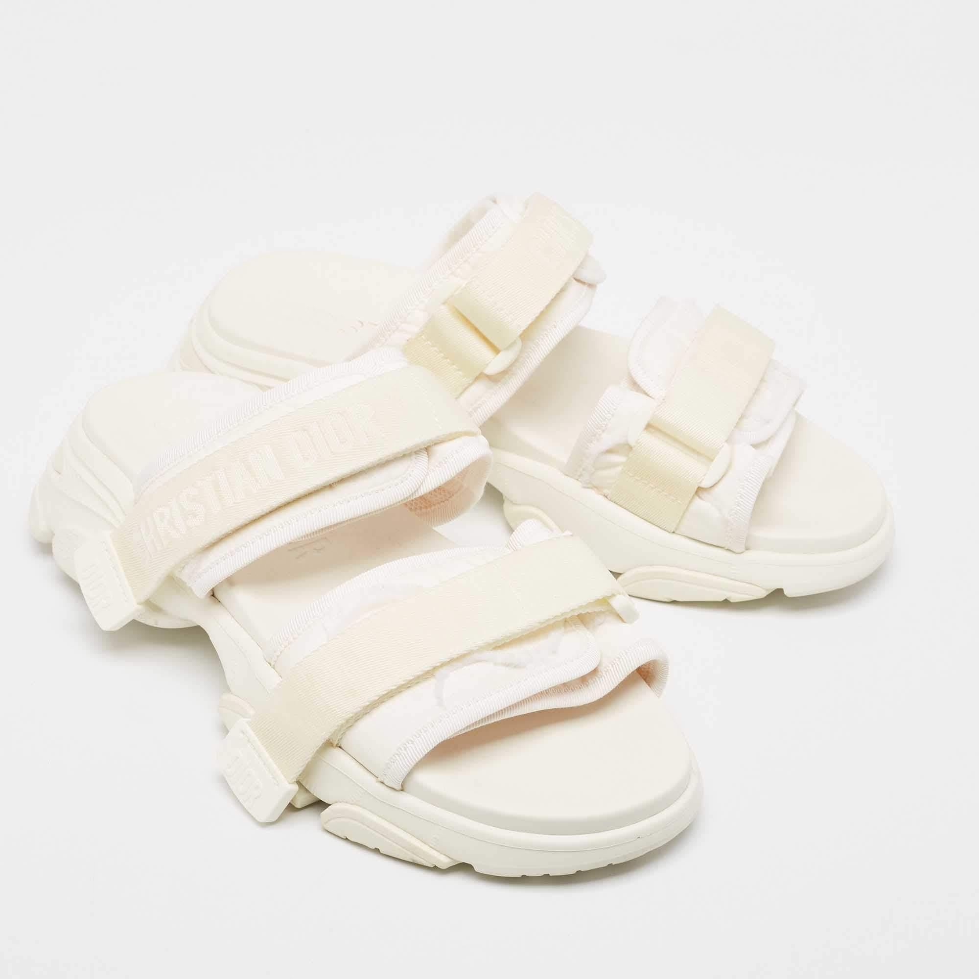 Women's Dior Off White Fabric D Wander Slides Size 39