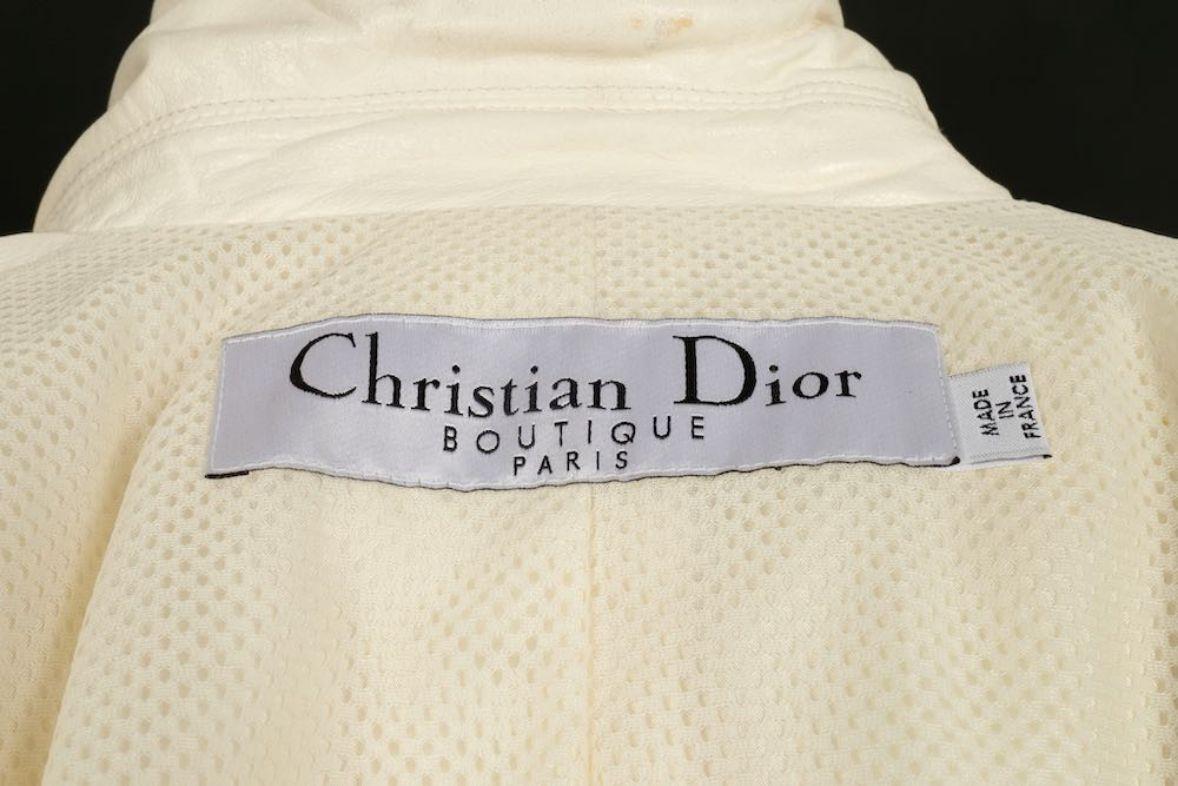 Dior Off-White Lammleder Set im Angebot 6