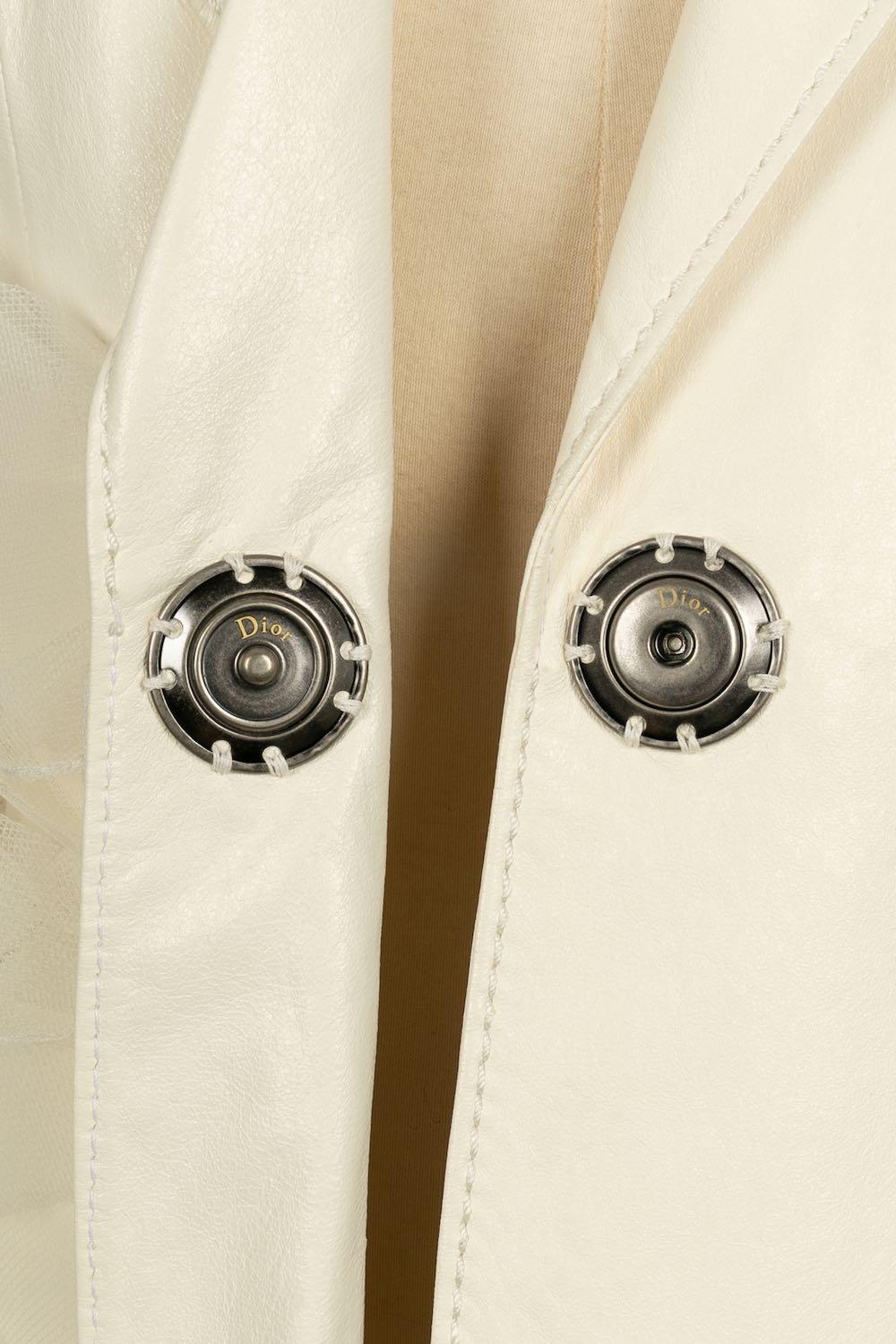 Set in pelle d'agnello bianco sporco Dior in vendita 10