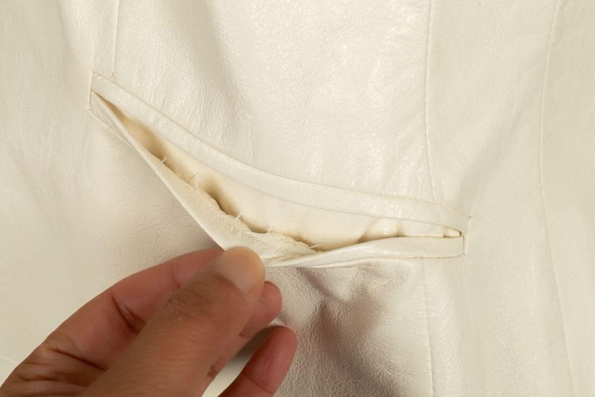 Set in pelle d'agnello bianco sporco Dior in vendita 11