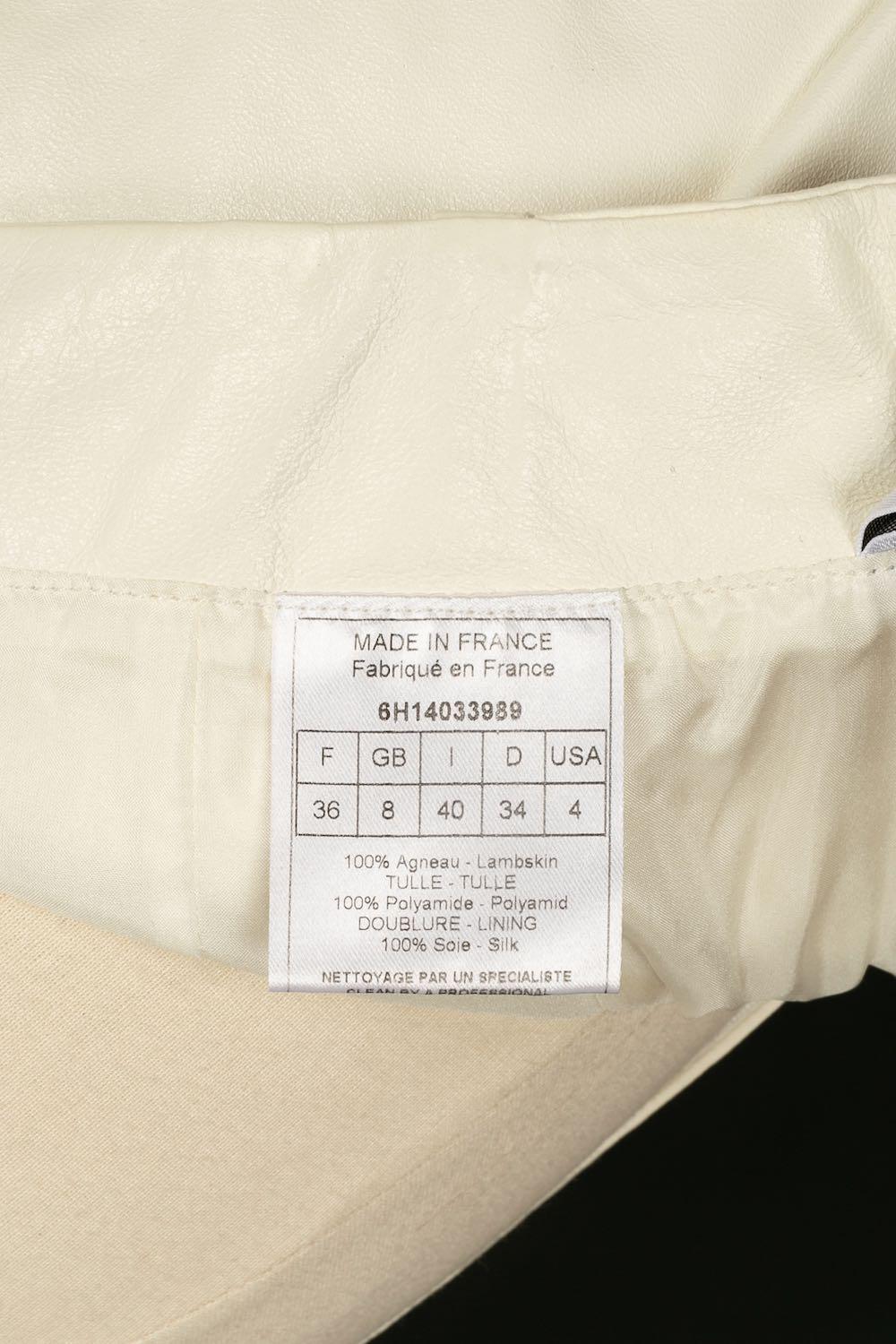 Set in pelle d'agnello bianco sporco Dior in vendita 14