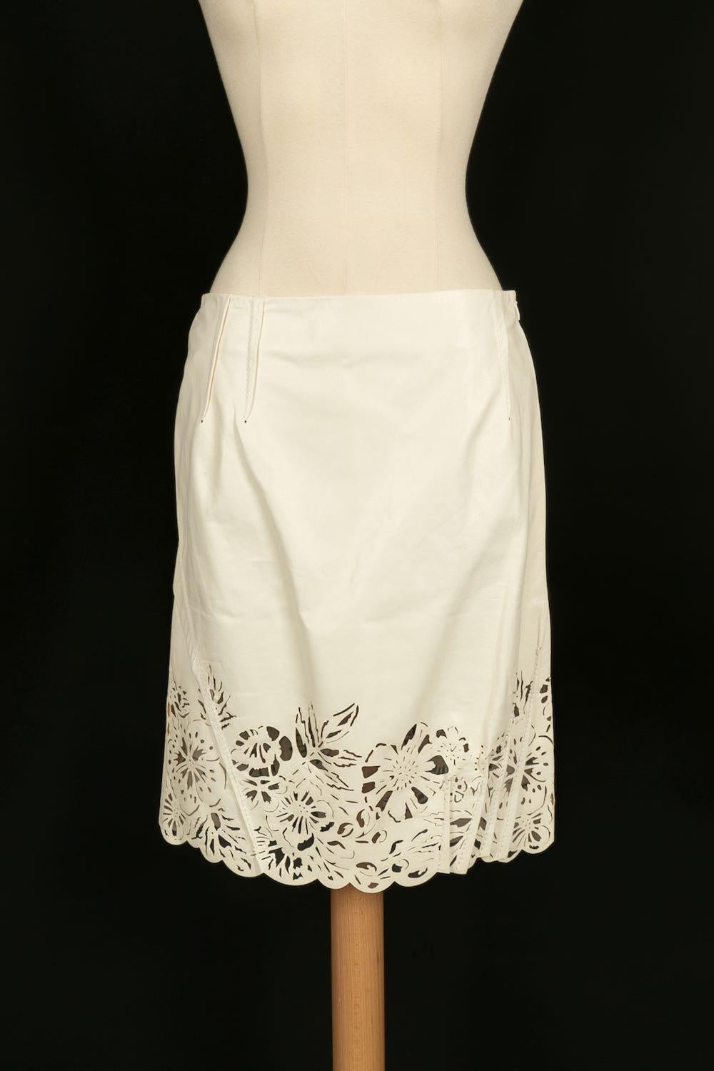 Set in pelle d'agnello bianco sporco Dior in vendita 1