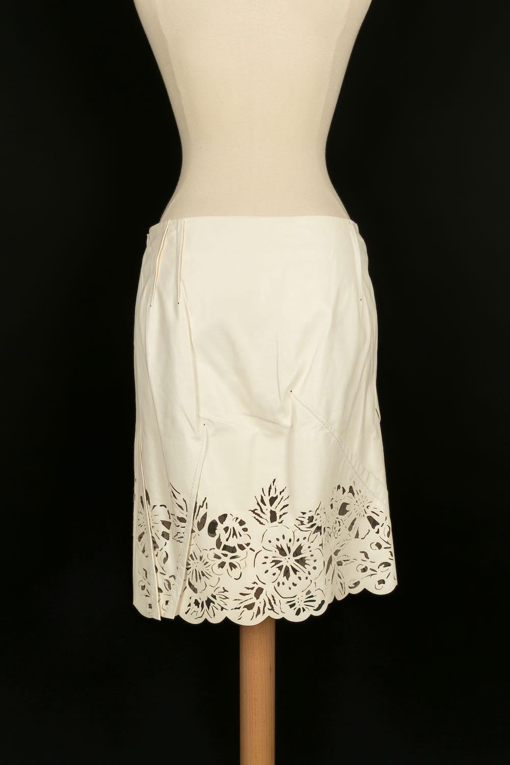 Set in pelle d'agnello bianco sporco Dior in vendita 2