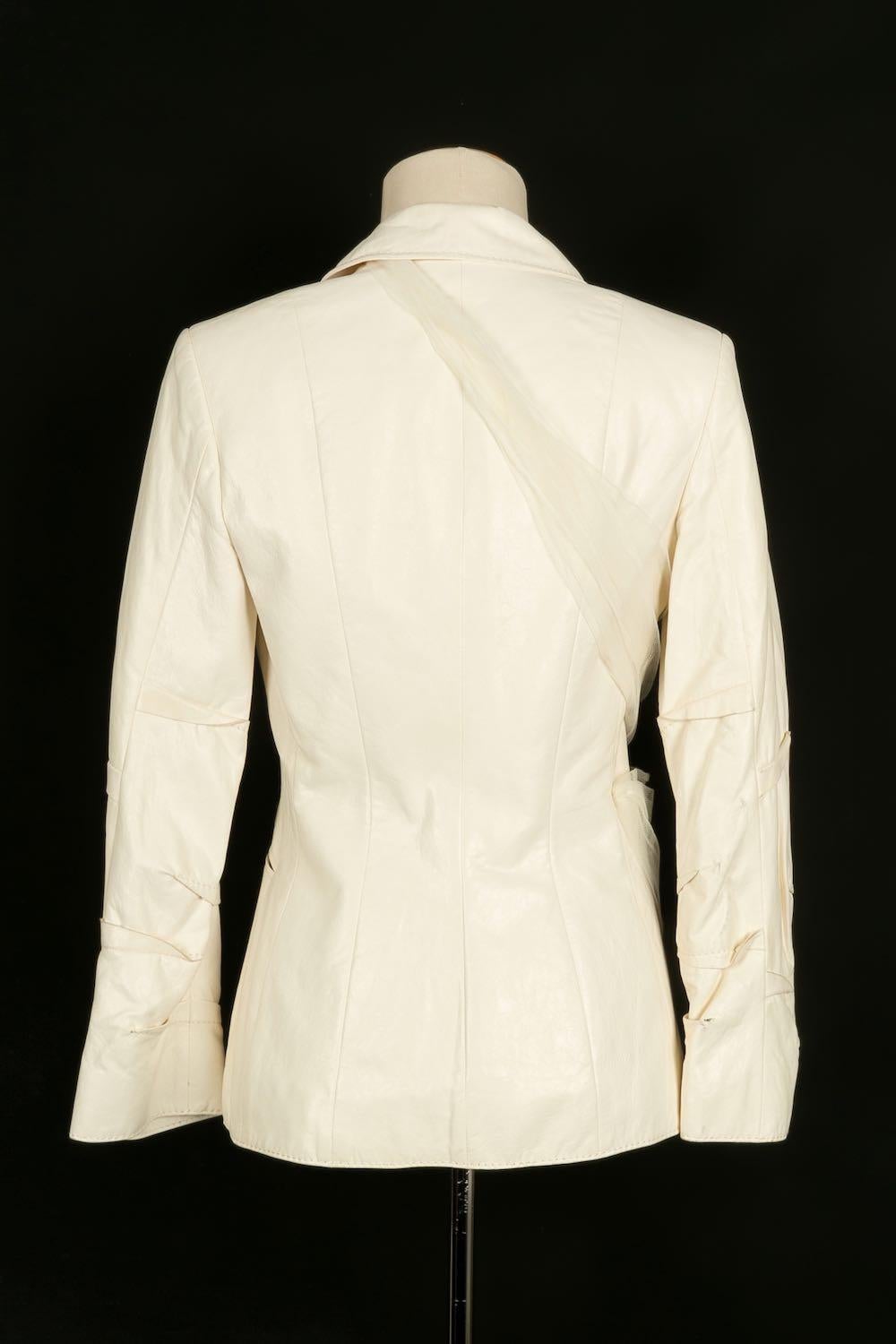 Set in pelle d'agnello bianco sporco Dior in vendita 4