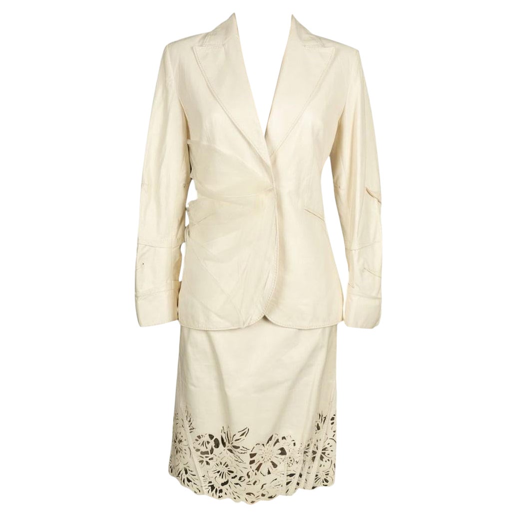 Dior Off-White Set en cuir d'agneau en vente
