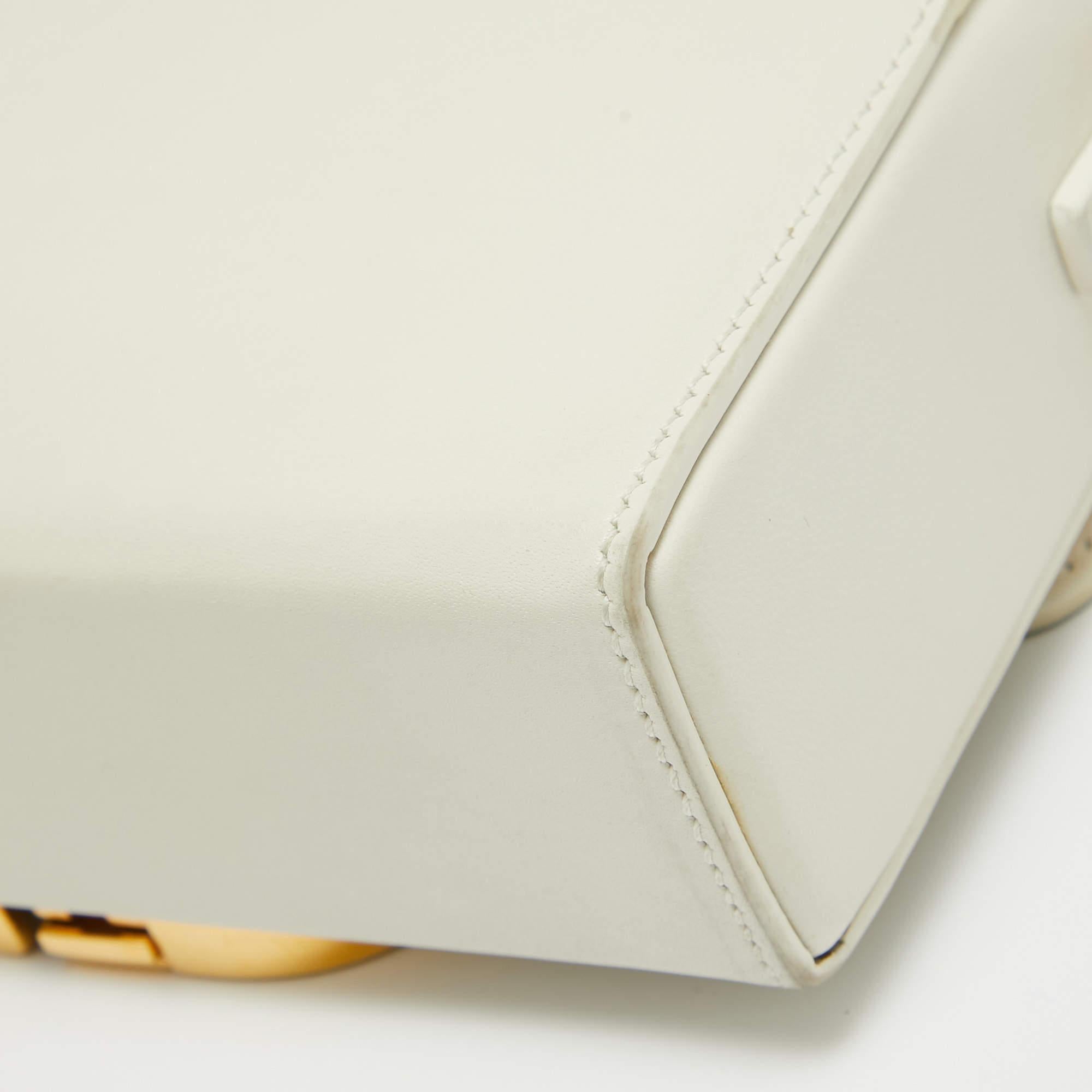 Dior 30 Montaigne Box-Tasche aus cremefarbenem weißem Leder im Angebot 1