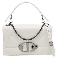 Dior Off White Leather 30 Montaigne Chain Top Handle Bag