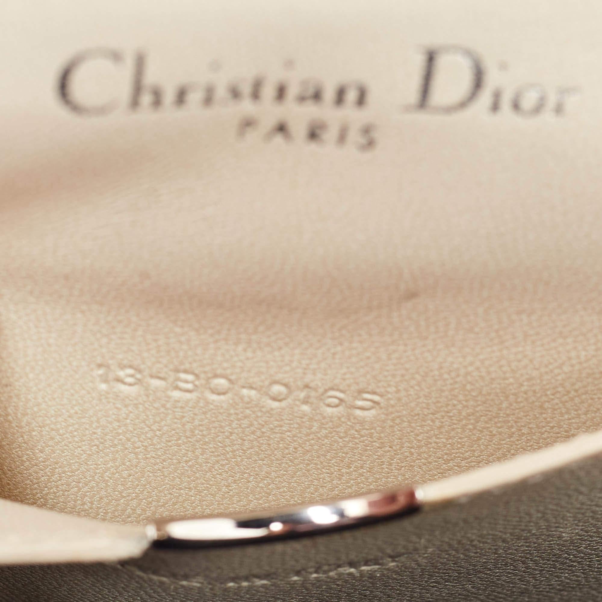 Dior Off White Leather and Sequin Mini Diorama Flap Bag 5