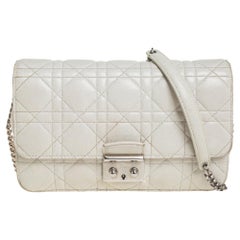 Dior Off White Leather Miss Dior Promenade Chain Bag