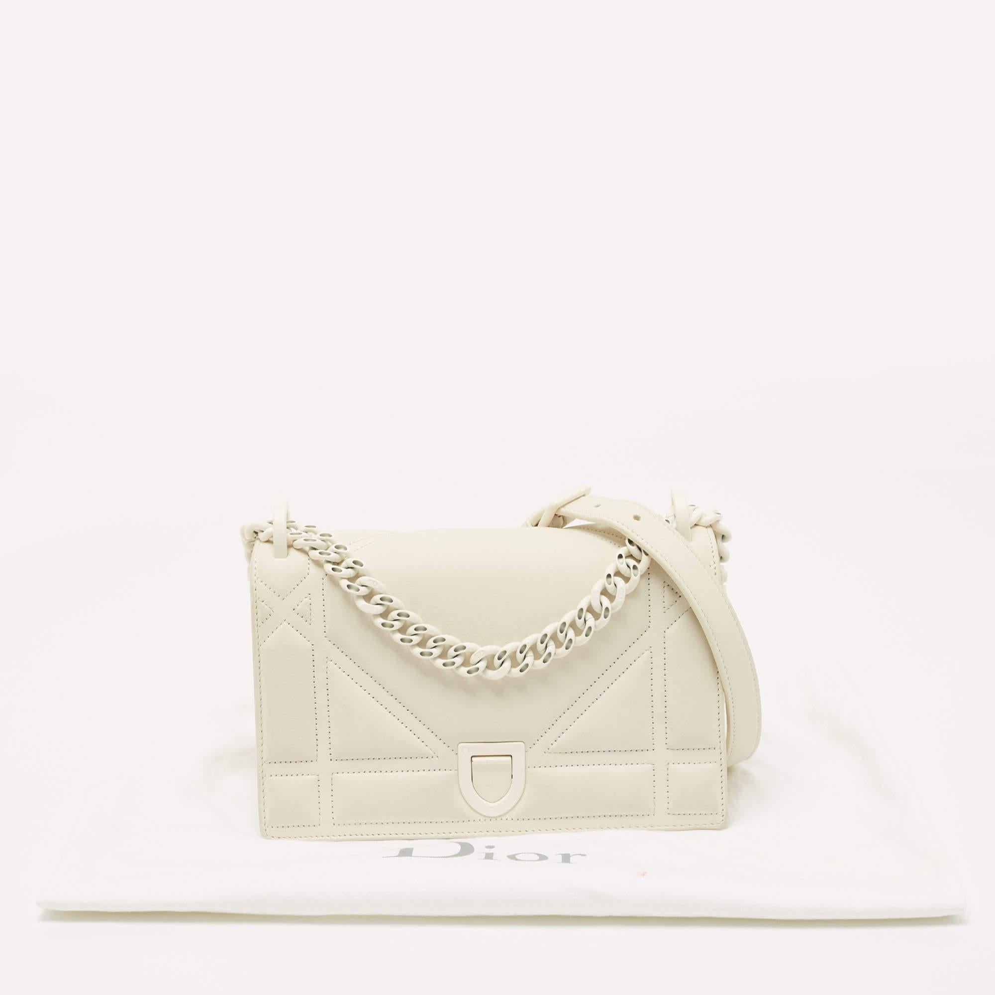 Dior Off White Leather Small Diorama Shoulder Bag 13