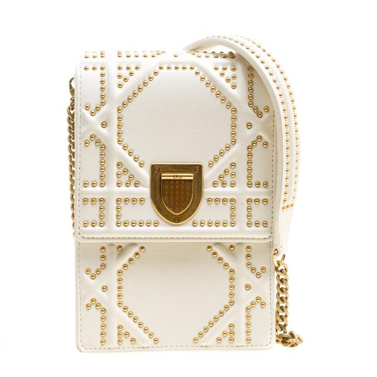 Dior Off White Leather Small Diorama Shoulder Bag at 1stDibs