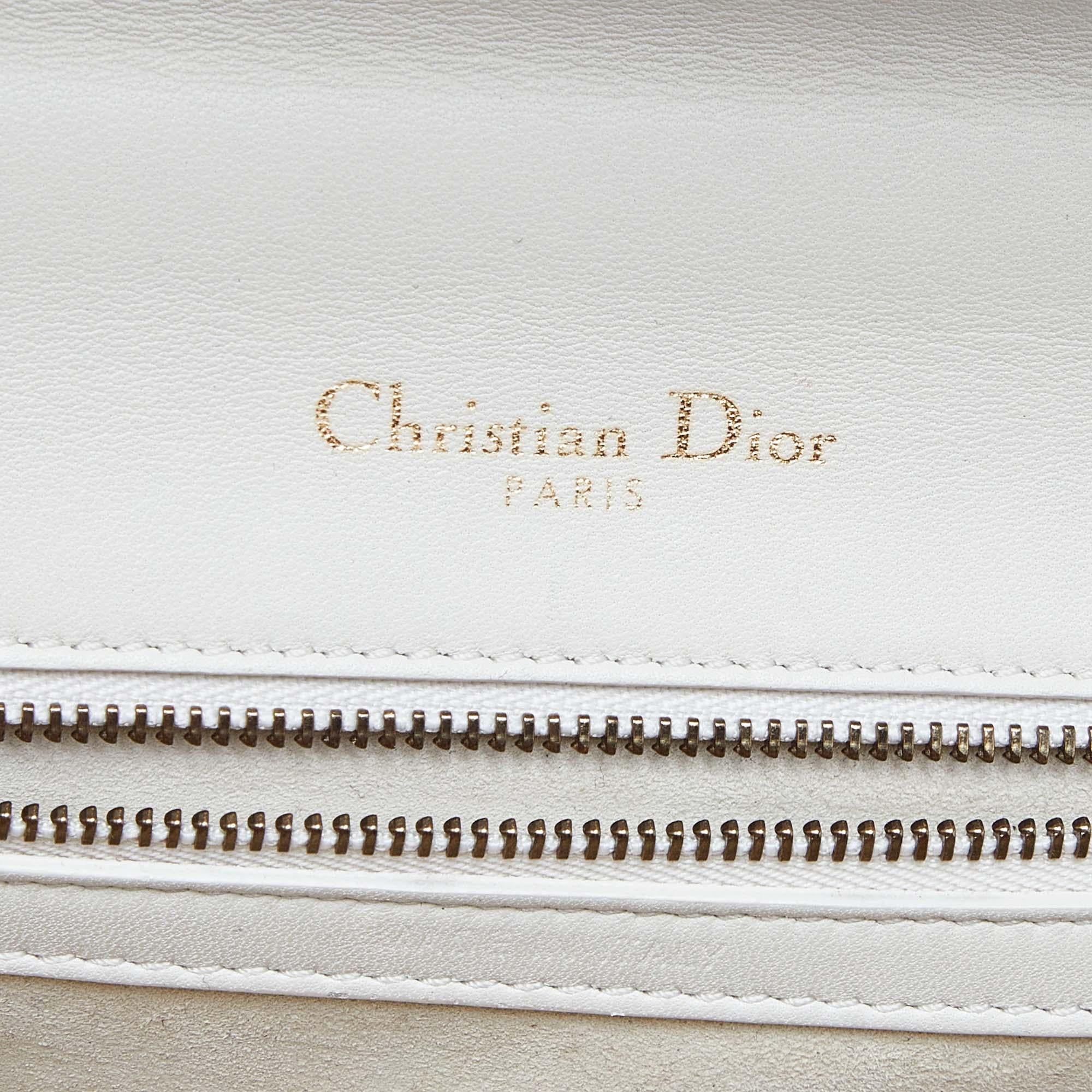 Dior Off White Studded Leather Small Diorama Shoulder Bag For Sale 2