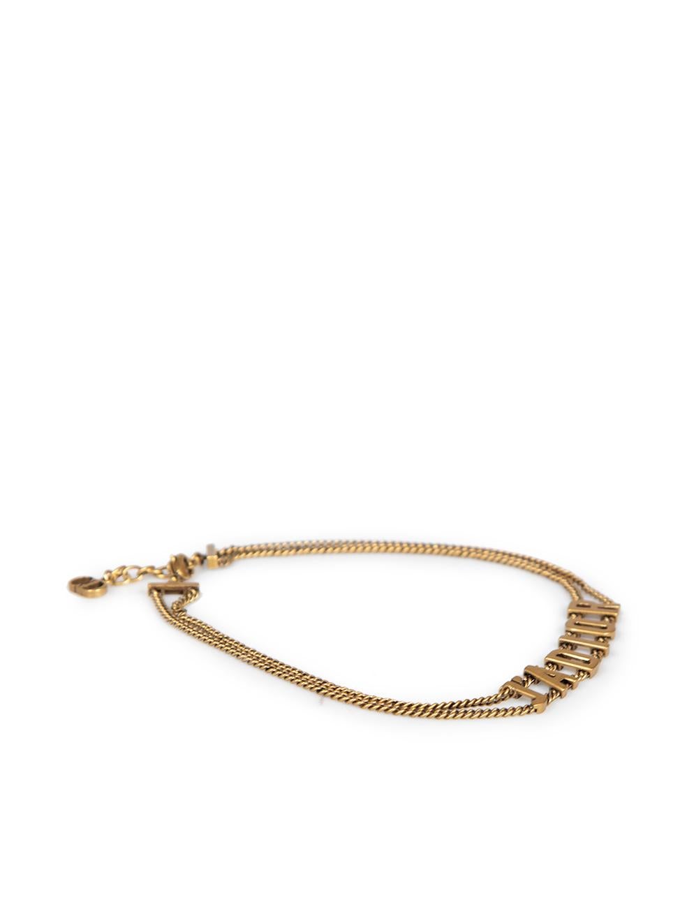 CONDITION is Very good. Minimal wear to necklace is evident. Minimal wear to the metallic surface with some very light scratching and tarnishing seen throughout on this used Dior designer resale item.
 
Details
Old gold
Metal
J‚ÄôAdior chain