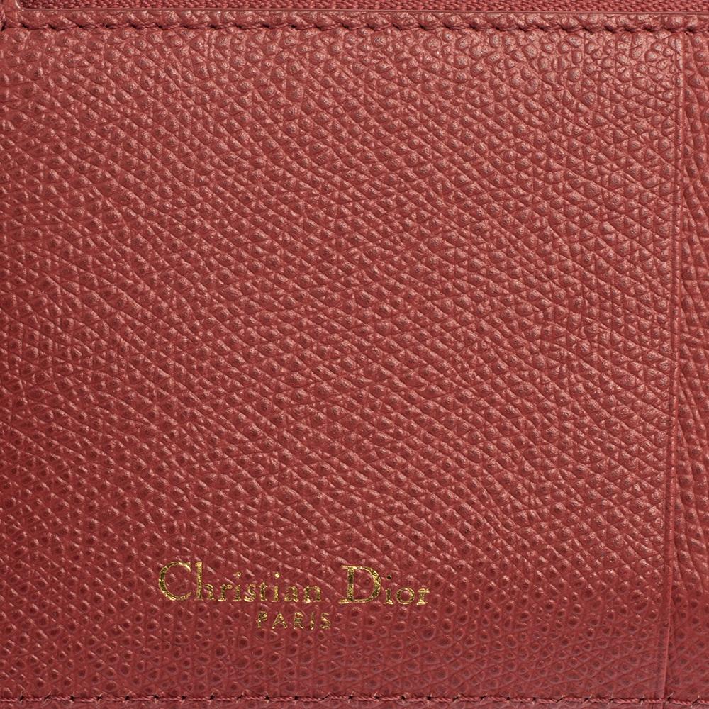 Dior Old Rose Leather Diorama Card Holder 3