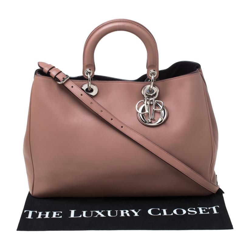 Dior Old Rose Leather Large Diorissimo Shopper Tote 5