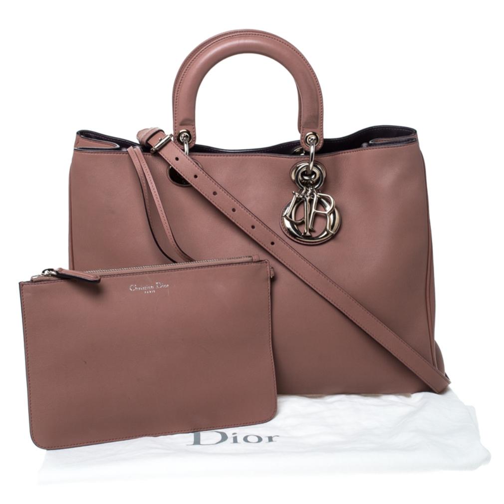 Dior Old Rose Leather Large Diorissimo Shopper Tote 7