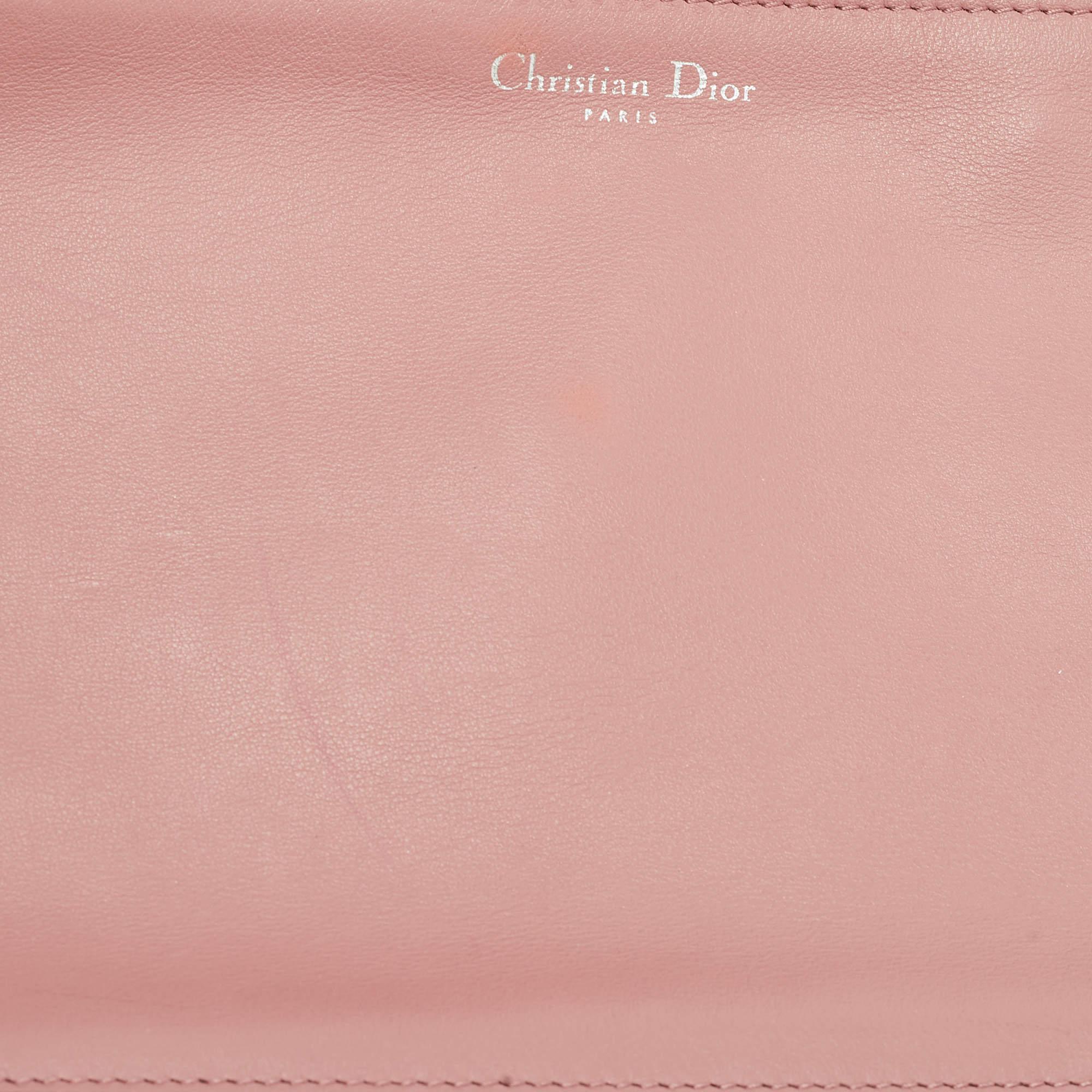 Dior Old Rose Leather Large Diorissimo Shopper Tote 12