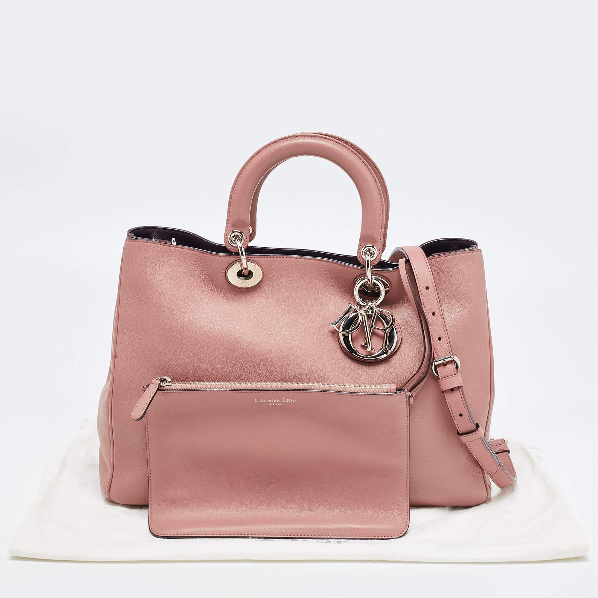 Dior Old Rose Leather Large Diorissimo Shopper Tote 2