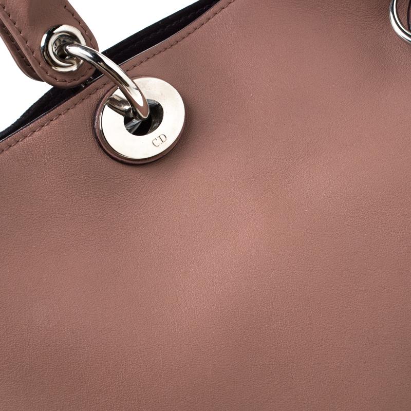Dior Old Rose Leather Large Diorissimo Shopper Tote 2