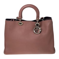 Dior Old Rose Leather Large Diorissimo Shopper Tote