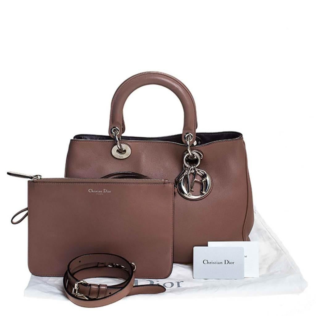 Dior Old Rose Leather Medium Diorissimo Shopper Tote 6