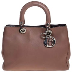 Dior Old Rose Leather Medium Diorissimo Shopper Tote