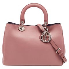 Dior Old Rose Leather Medium Diorissimo Shopper Tote
