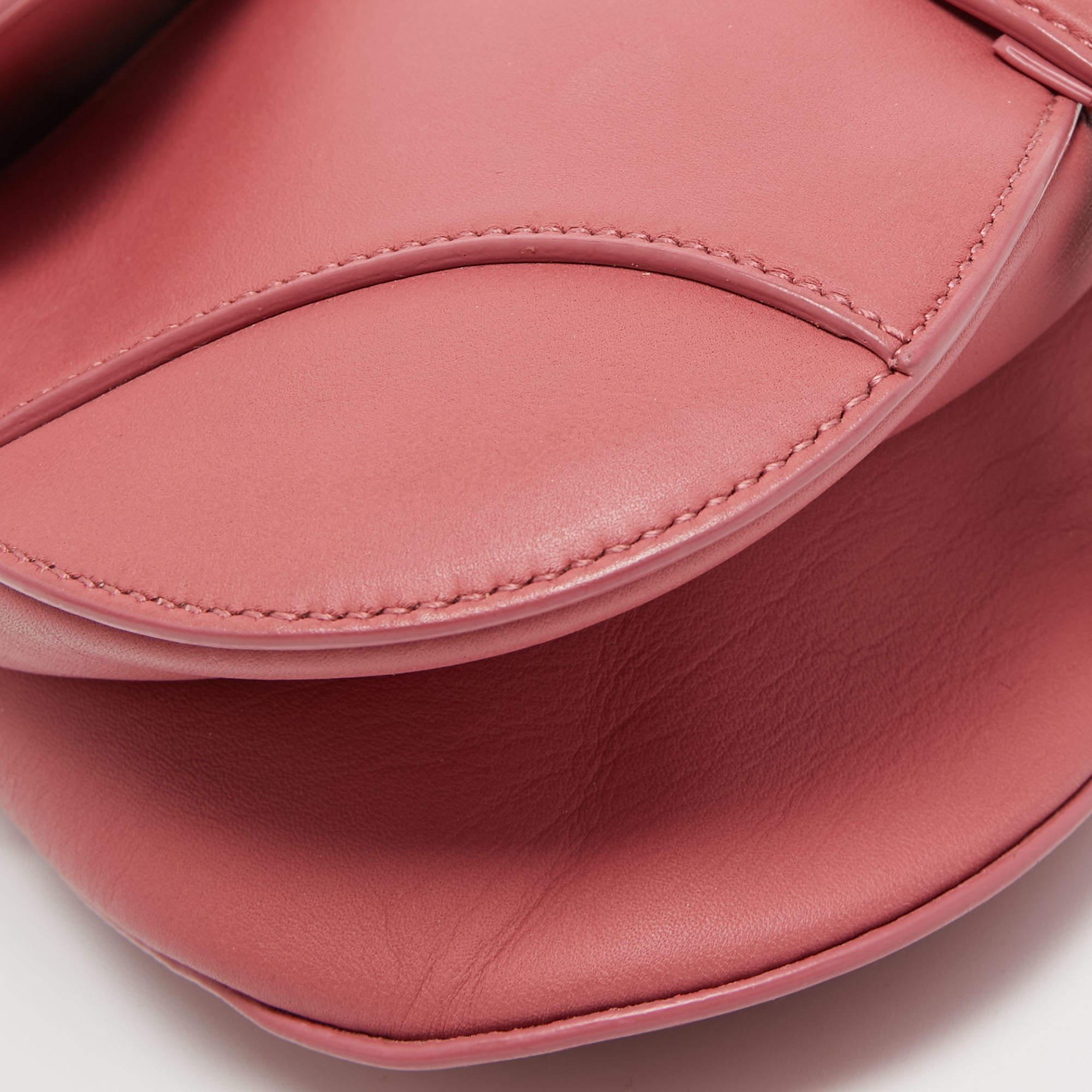 Dior Old Rose Mini Leather Saddle Bag 8