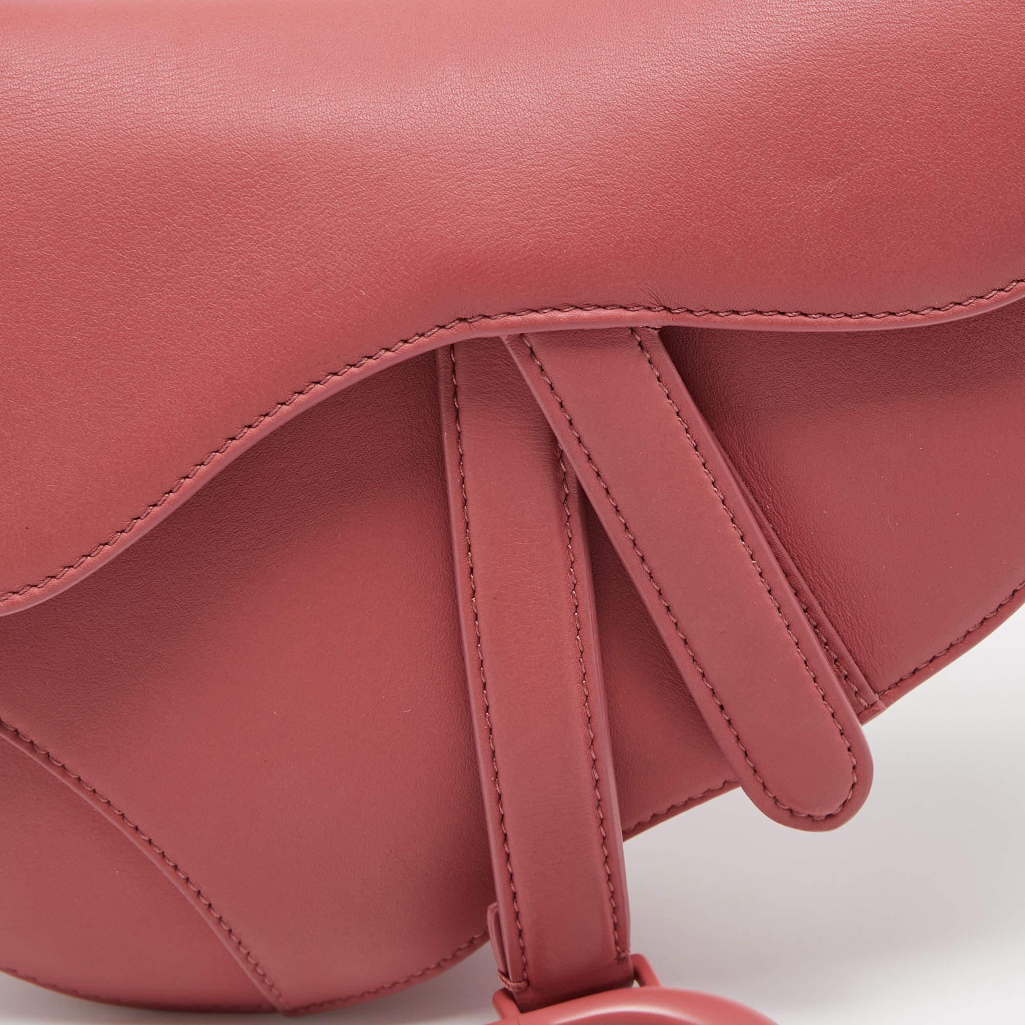 Dior Old Rose Mini Leather Saddle Bag 2