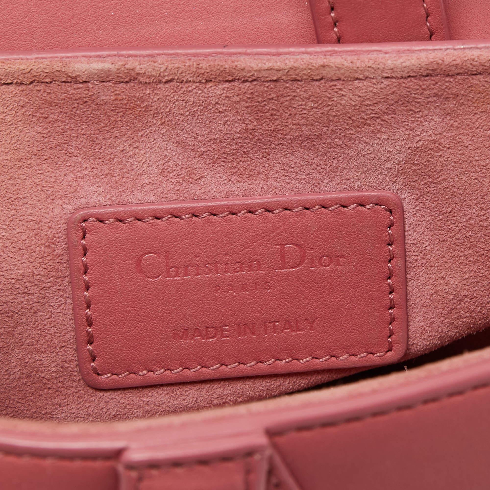 Dior Old Rose Mini Leather Saddle Bag 3