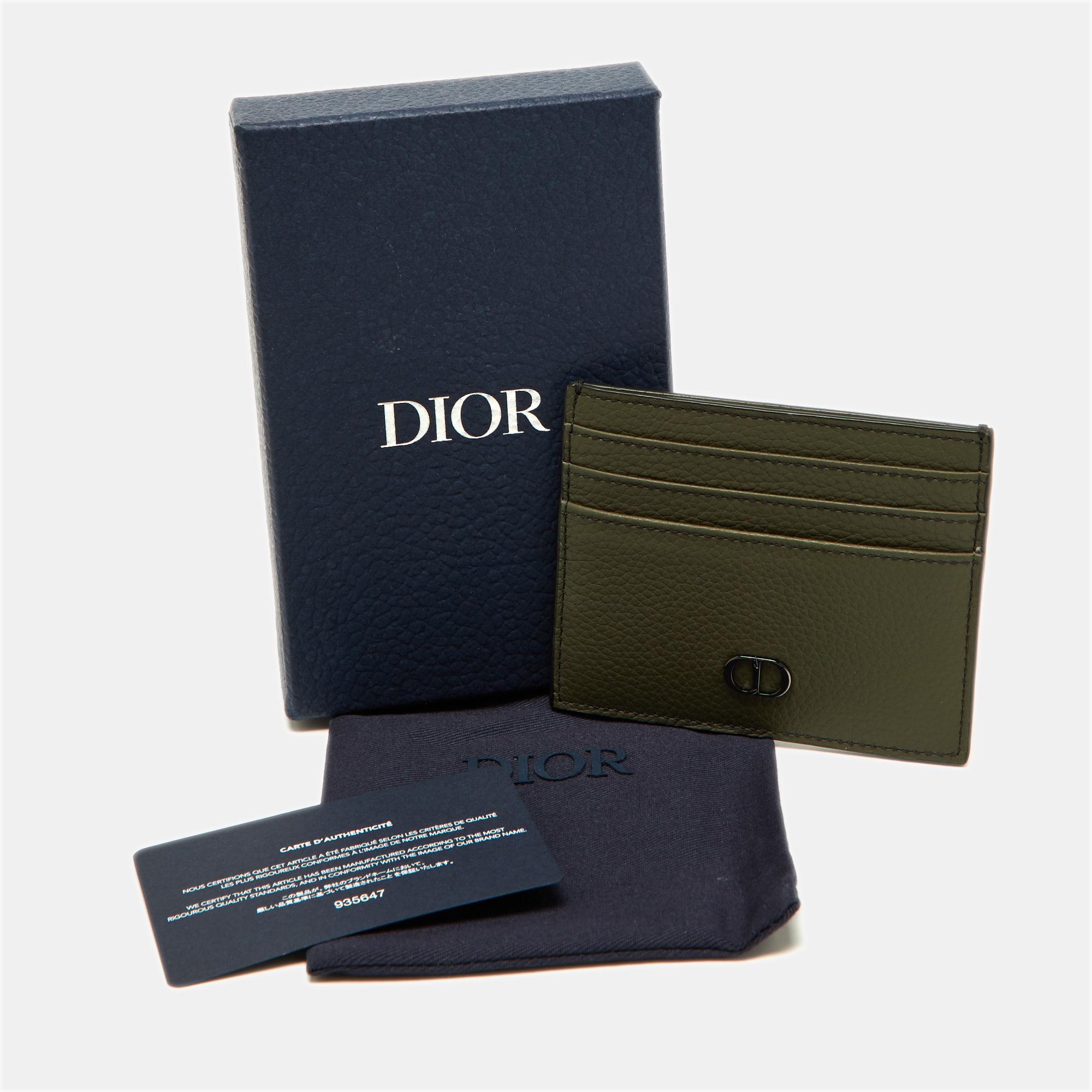 Dior Olive Green Leather Card Holder 7
