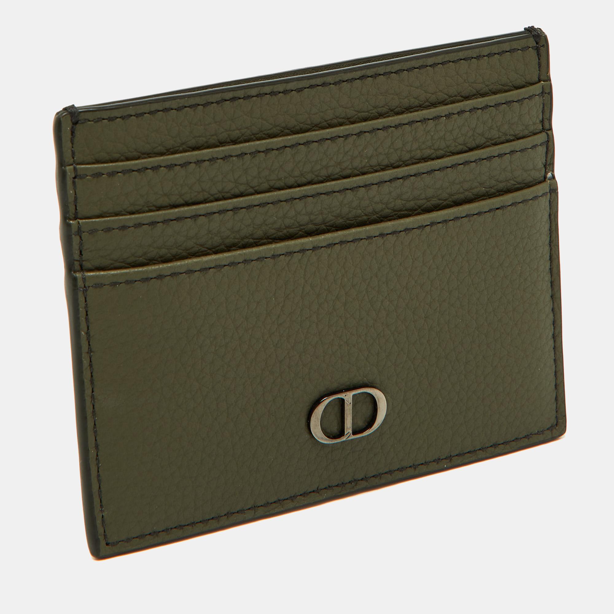 Men's Dior Olive Green Leather Card Holder