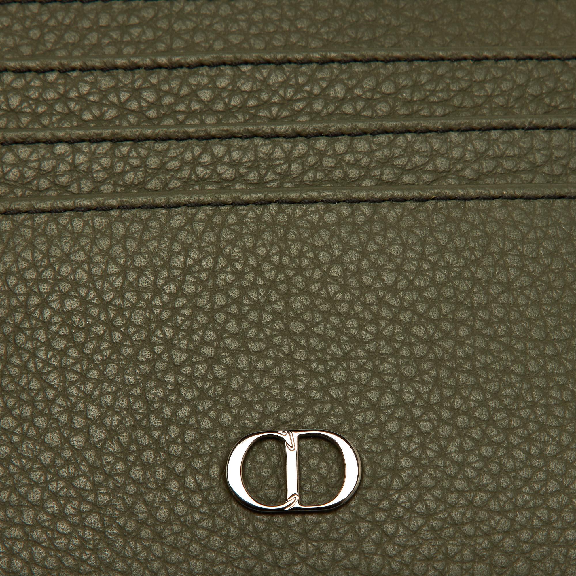 Dior Olive Green Leather Card Holder 2