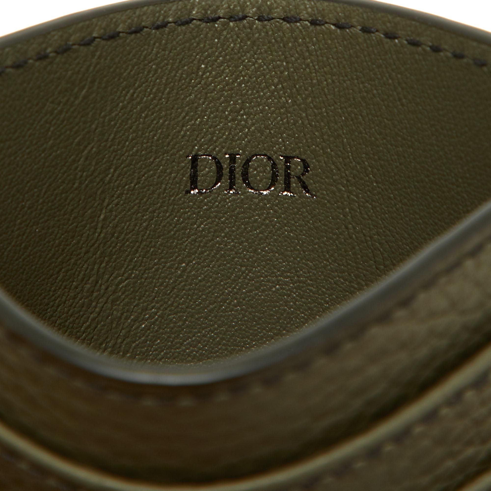 Dior Olive Green Leather Card Holder 5