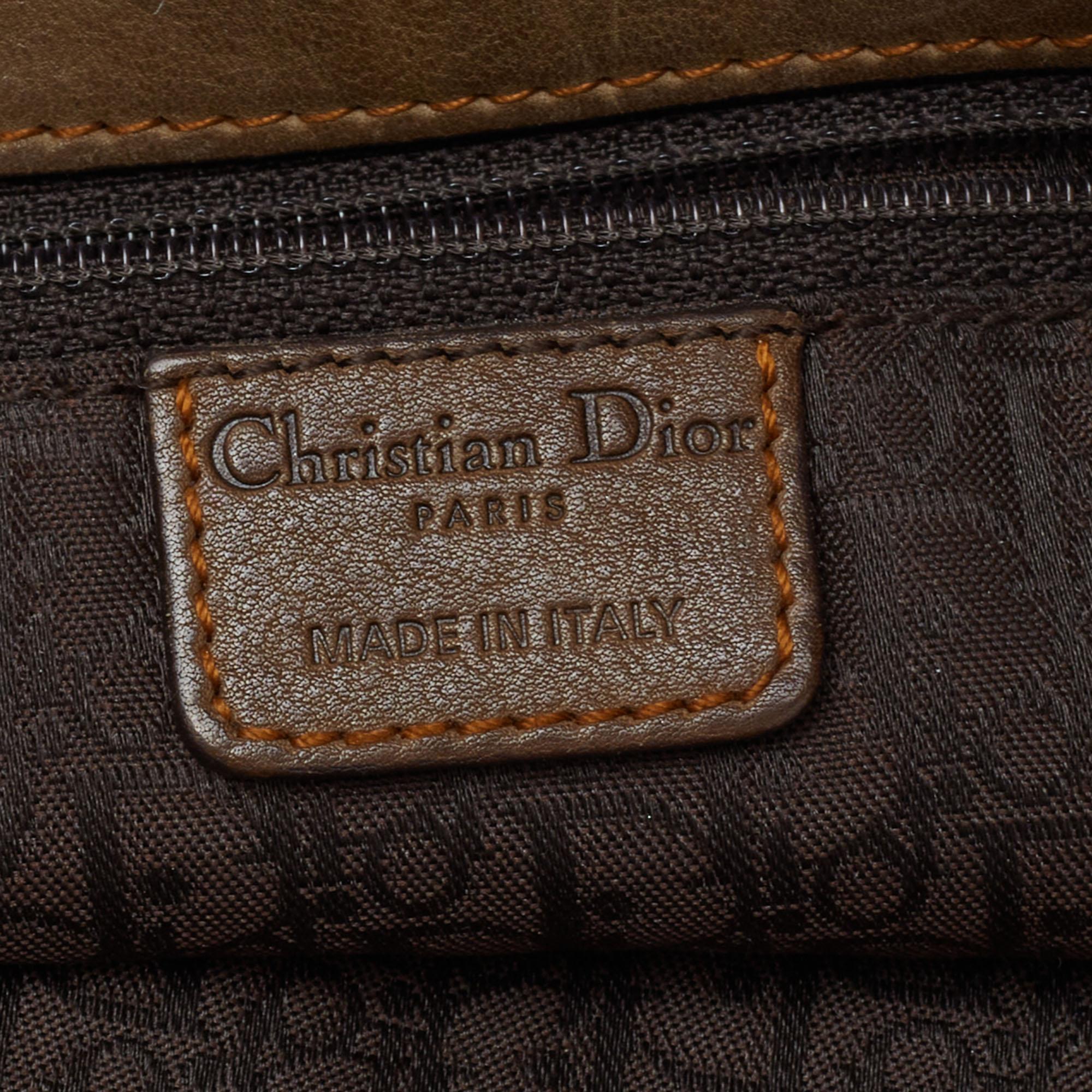 Dior Olive Green Leather Double Saddle Shoulder Bag 4