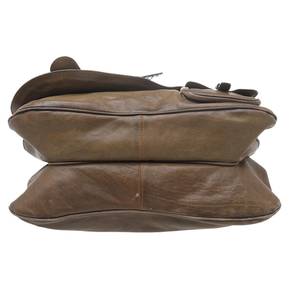  Dior - Sac à bandoulière Gaucho en cuir vert olive Pour femmes 