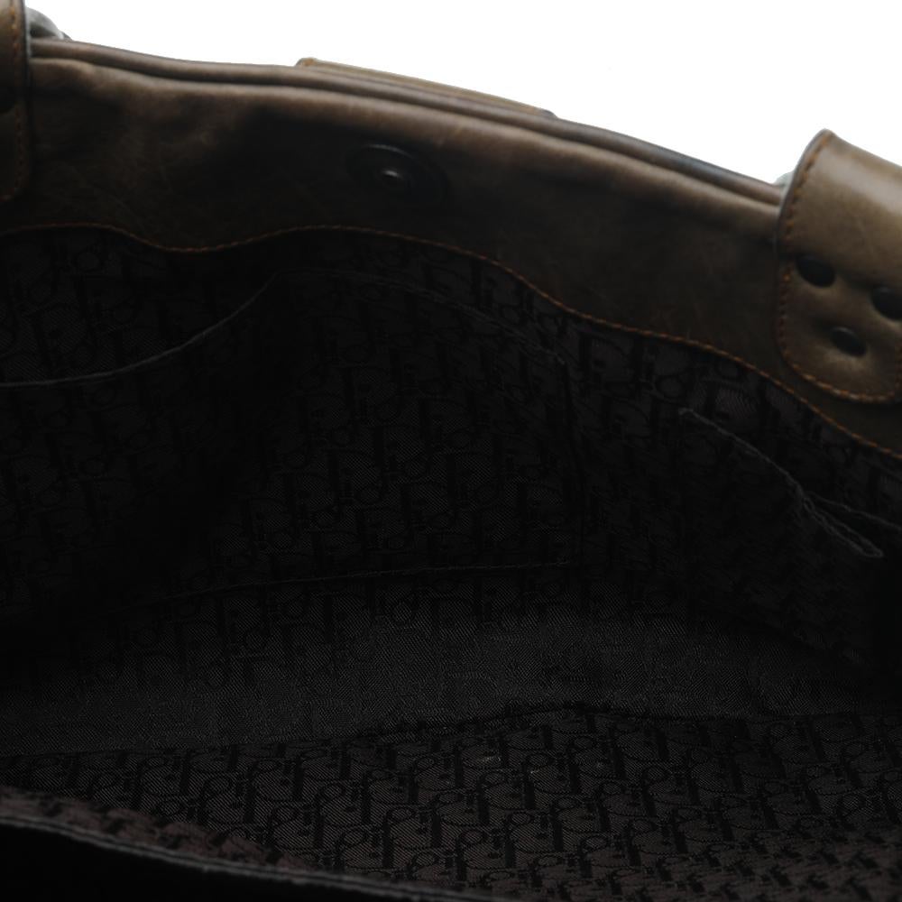 Dior - Sac à bandoulière Gaucho en cuir vert olive 3