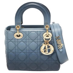 Dior Ombre Blau Cannage Leder Kleine ABCDior Lady Dior Tote